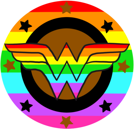 Wonder Woman Logo Rainbow Background PNG image