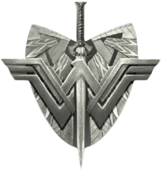 Wonder Woman Logo Sword Emblem PNG image