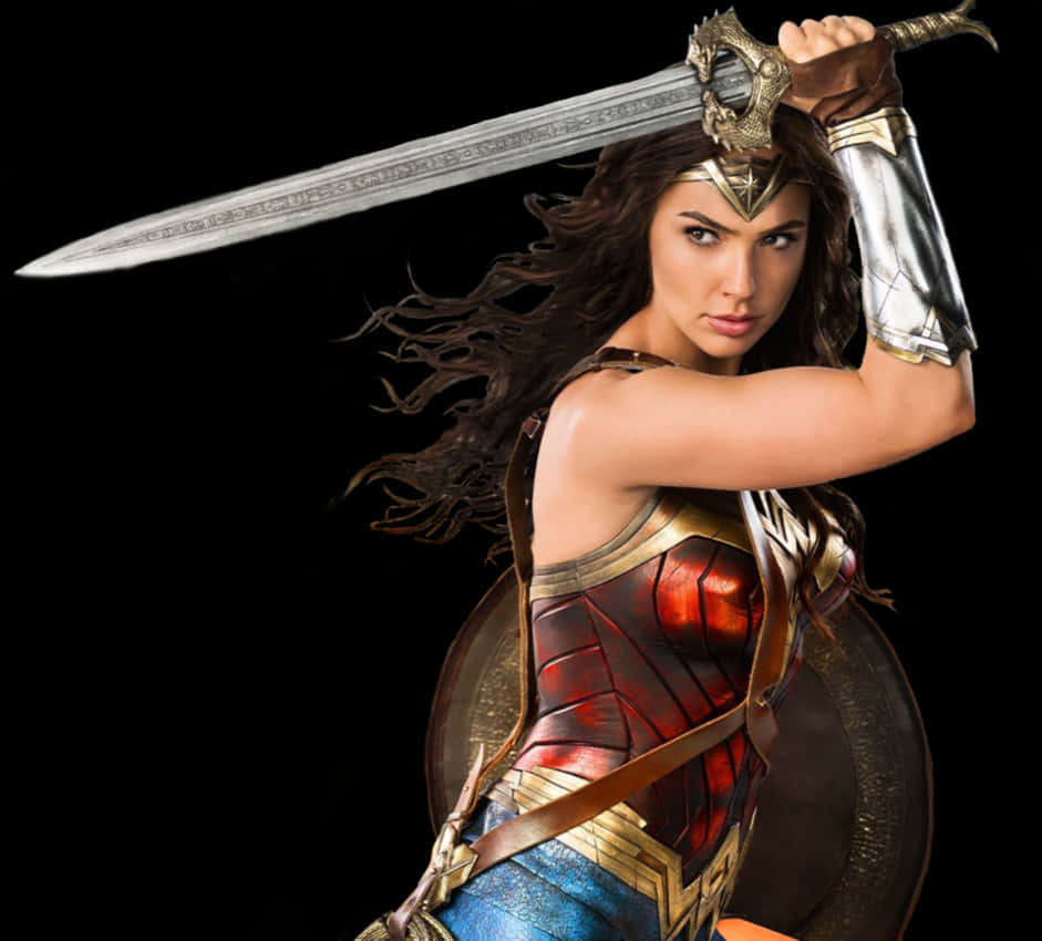 Wonder Woman Readyfor Battle PNG image