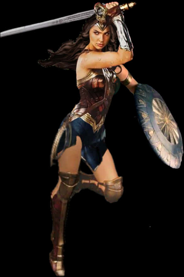 Wonder Woman Readyfor Battle PNG image