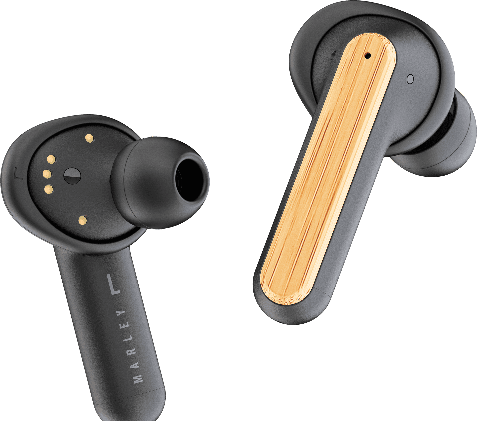 Wood Accent Wireless Earbuds PNG image