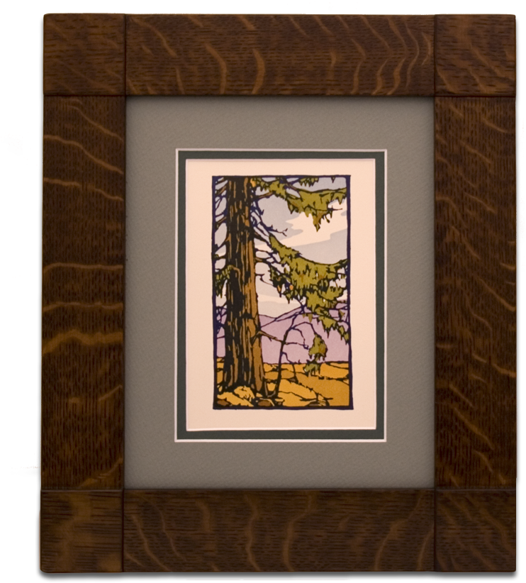 Wood Frame Artwork Display PNG image