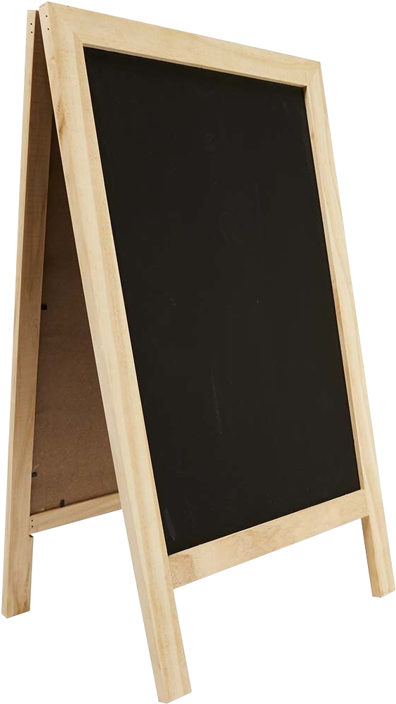 Wooden A Frame Blackboard Stand PNG image