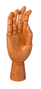 Wooden Artist Hand Mannequin PNG image