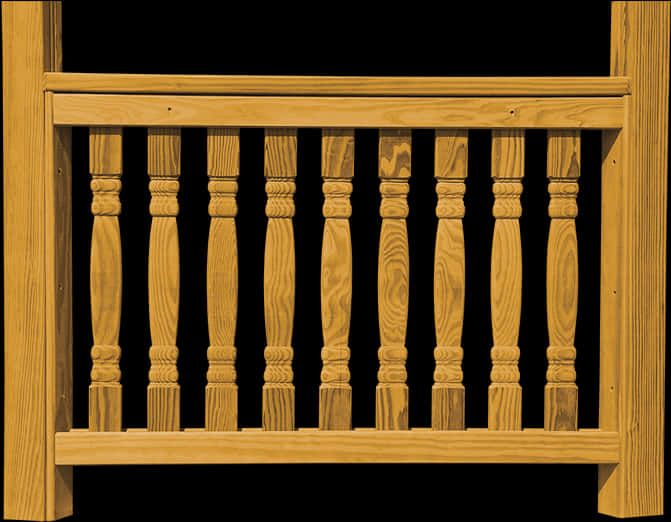 Wooden Balusters Railing Design PNG image