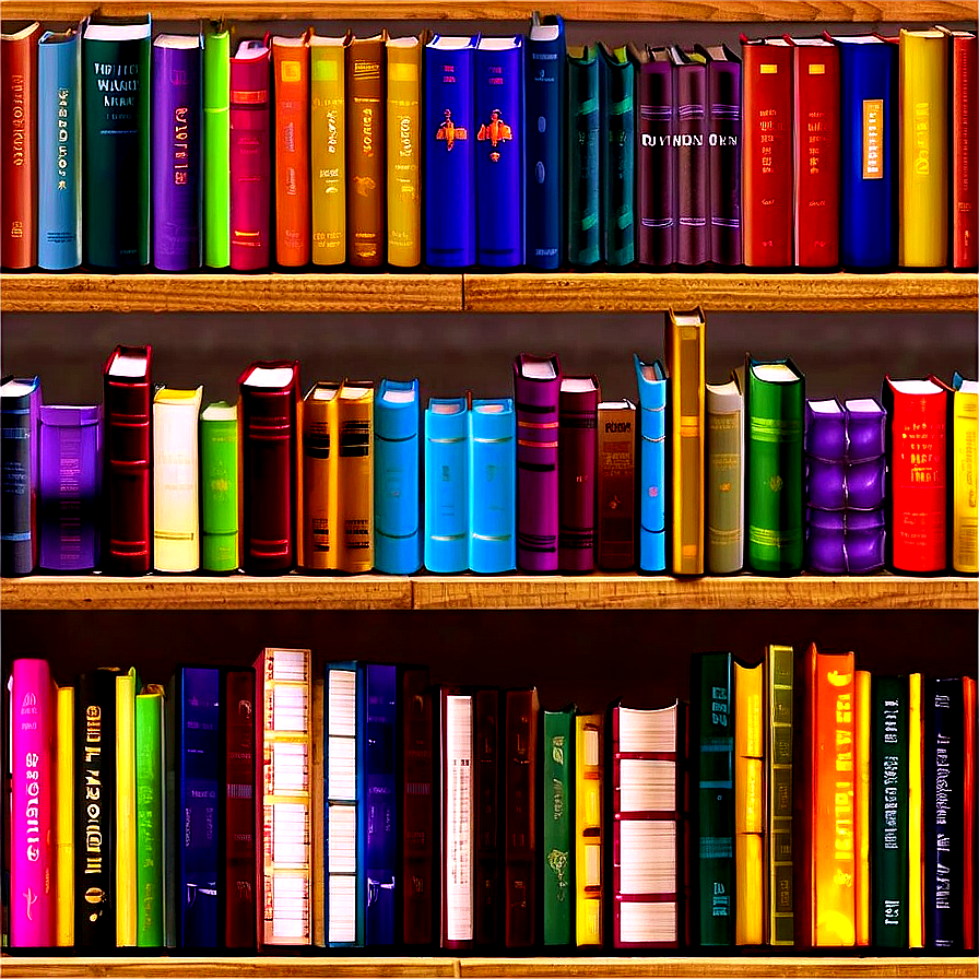 Wooden Bookshelf Books Png 11 PNG image