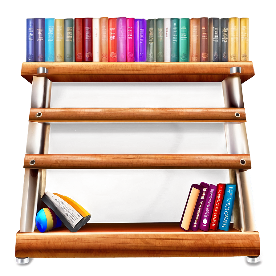 Wooden Bookshelf Illustration Png Xrk PNG image