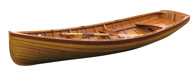Wooden Canoe With Paddles PNG image