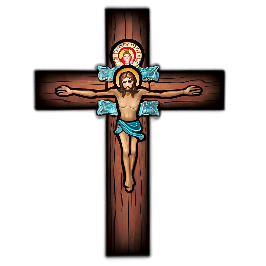 Wooden Catholic Cross Graphic Png 06122024 PNG image