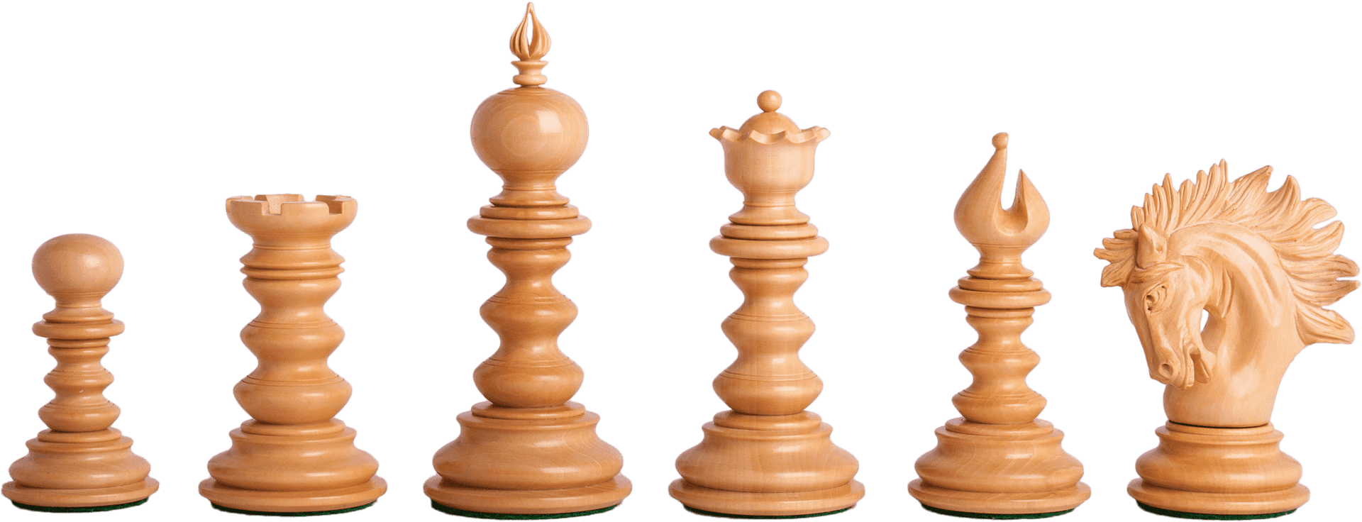 Wooden Chess Pieces Set PNG image