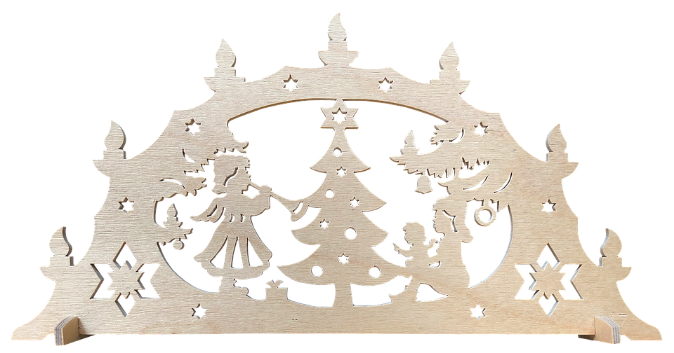 Wooden Christmas Decoration Arch PNG image