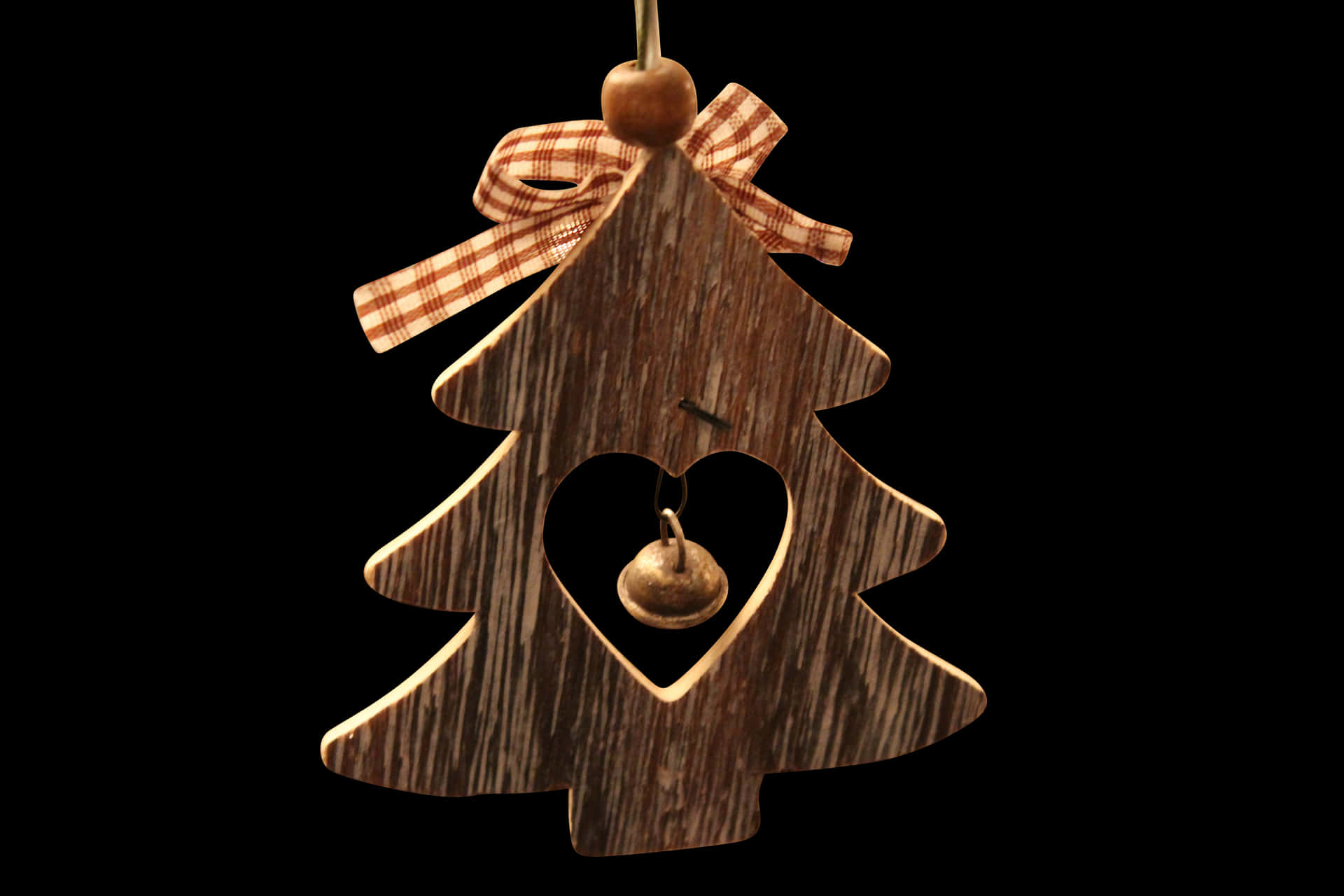 Wooden Christmas Tree Ornament PNG image