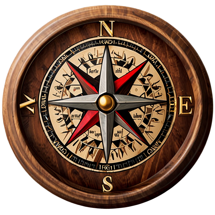 Wooden Compass Png 05042024 PNG image