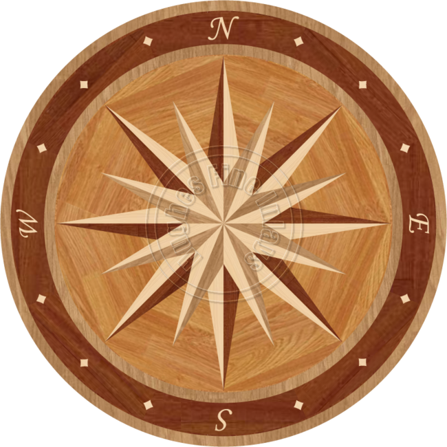 Wooden Compass Rose Design PNG image