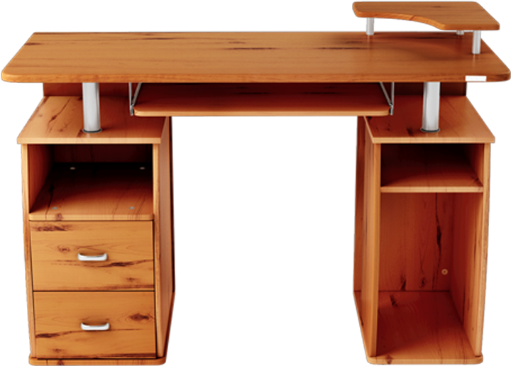 Wooden Computer Deskwith Hutch PNG image