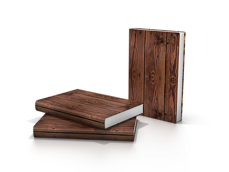 Wooden Cover Bookson Black Background PNG image