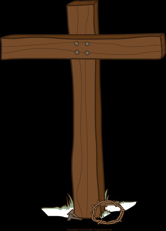 Wooden Cross Illustration PNG image