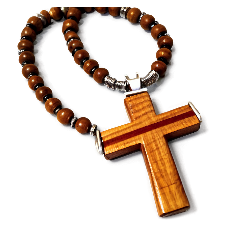 Wooden Cross Necklace Png 05252024 PNG image