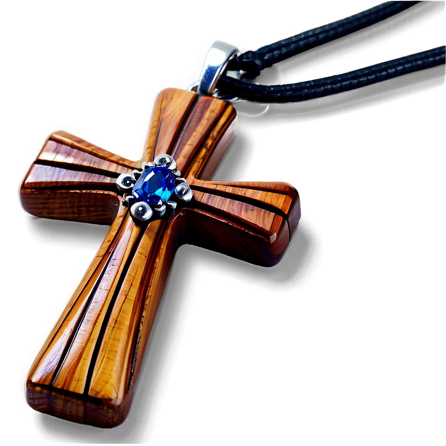 Wooden Cross Pendant Png 05252024 PNG image