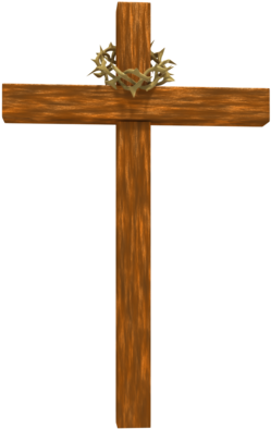 Wooden Crosswith Crownof Thorns PNG image