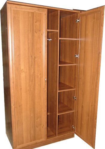Wooden Cupboard Closet Open Doors PNG image