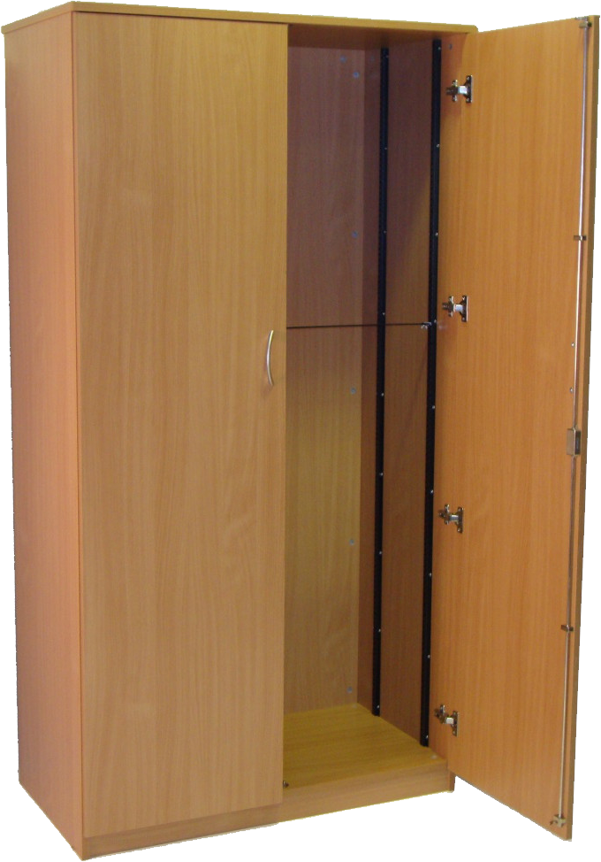 Wooden Cupboard Open Doors PNG image