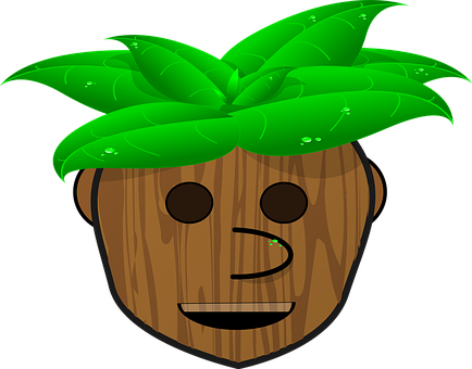 Wooden Face Cartoon Emoji PNG image