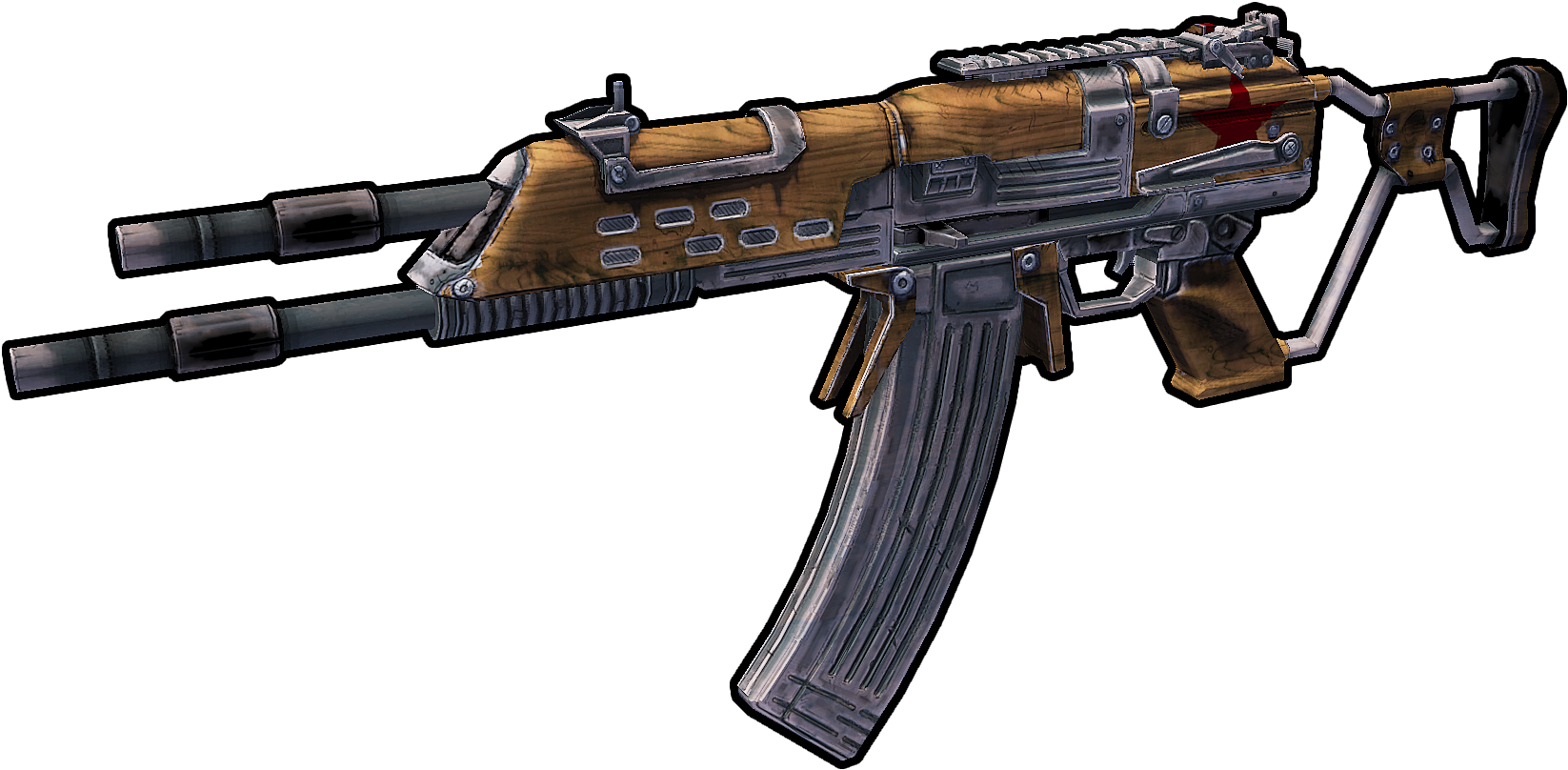 Wooden Finish Assault Rifle PNG image