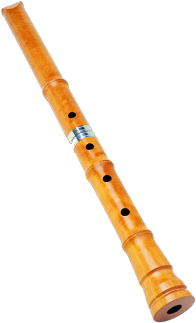 Wooden Flute Isolatedon White PNG image