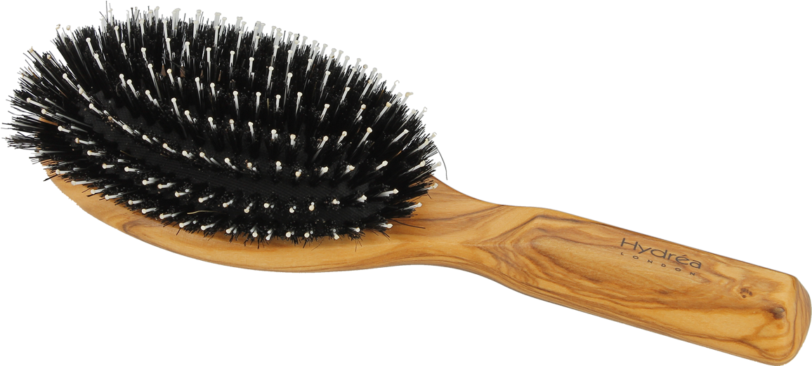 Wooden Hair Brushwith Black Bristles PNG image