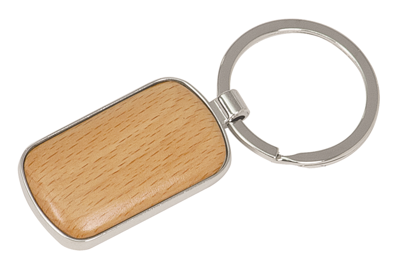 Wooden Insert Metal Keychain PNG image