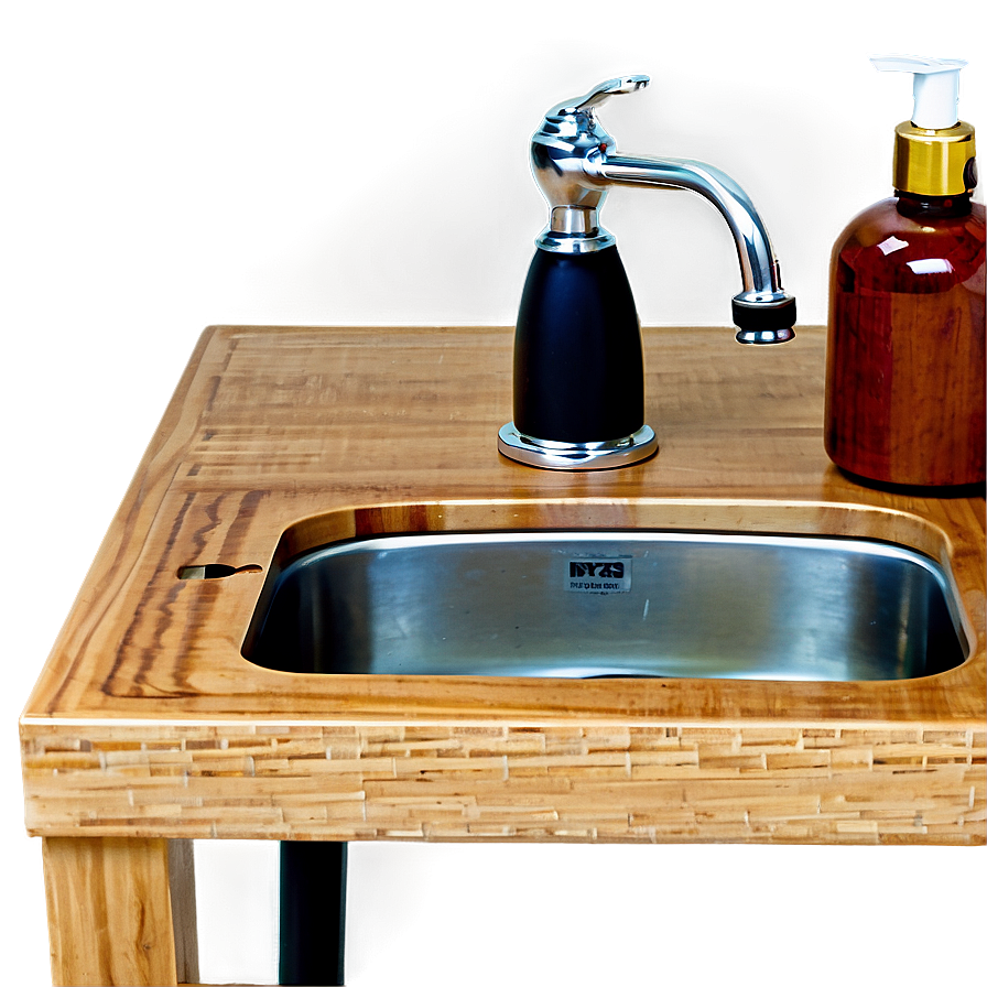 Wooden Kitchen Sink Png Ugm92 PNG image