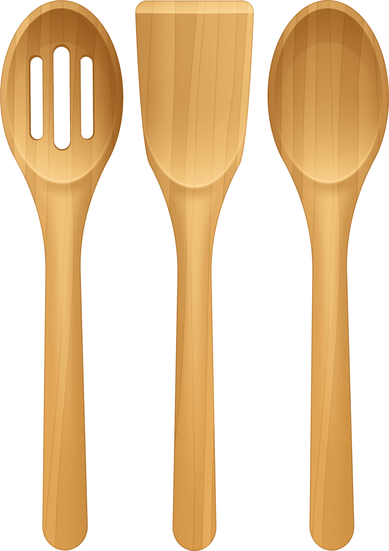 Wooden Kitchen Utensils Set PNG image