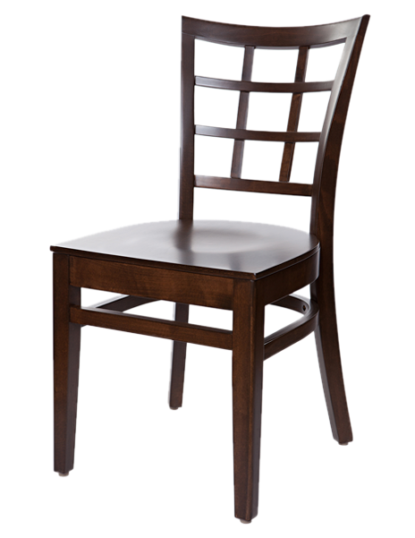 Wooden Lattice Back Chair PNG image