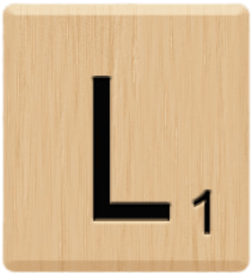 Wooden Letter L Scrabble Tile PNG image