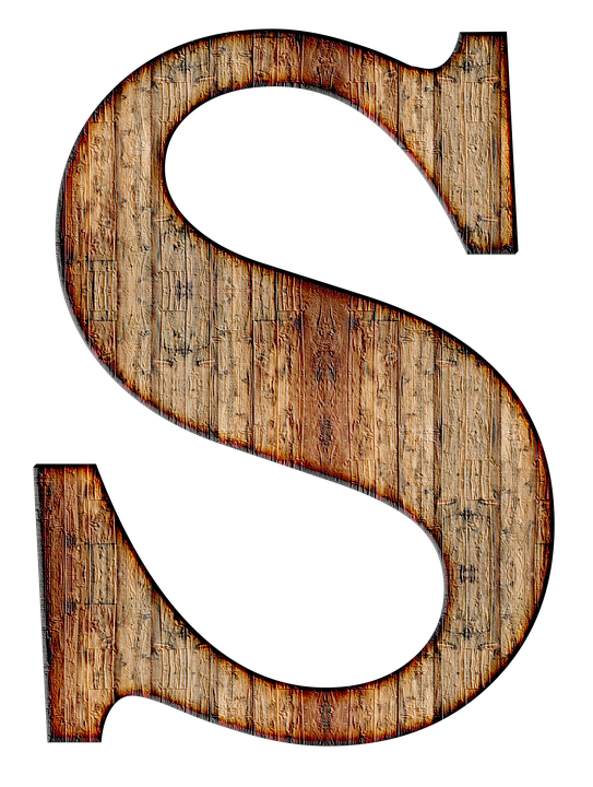 Wooden Letter S Texture PNG image