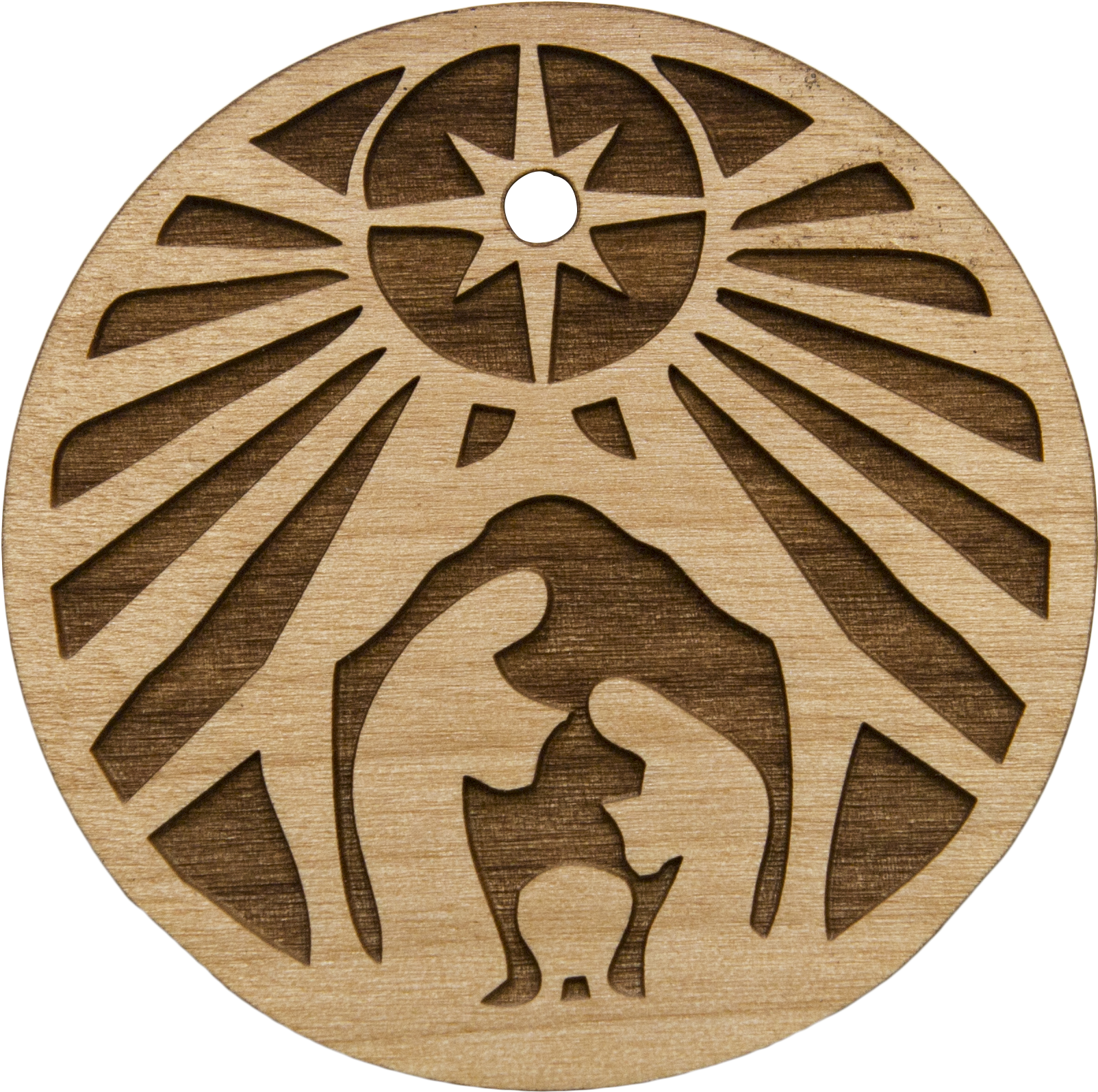 Wooden Nativity Scene Carving PNG image