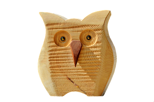 Wooden Owl Sculpture PNG image