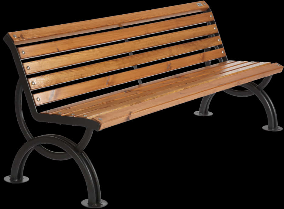 Wooden Park Bench Isolated PNG image