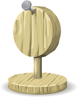 Wooden Peg Top Toy Illustration PNG image