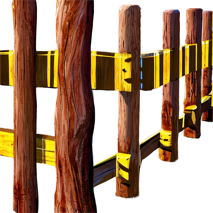 Wooden Pole Fence Detail Png 4 PNG image