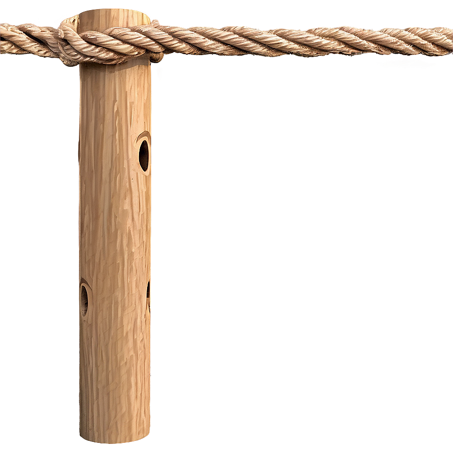 Wooden Pole With Rope Png 06282024 PNG image