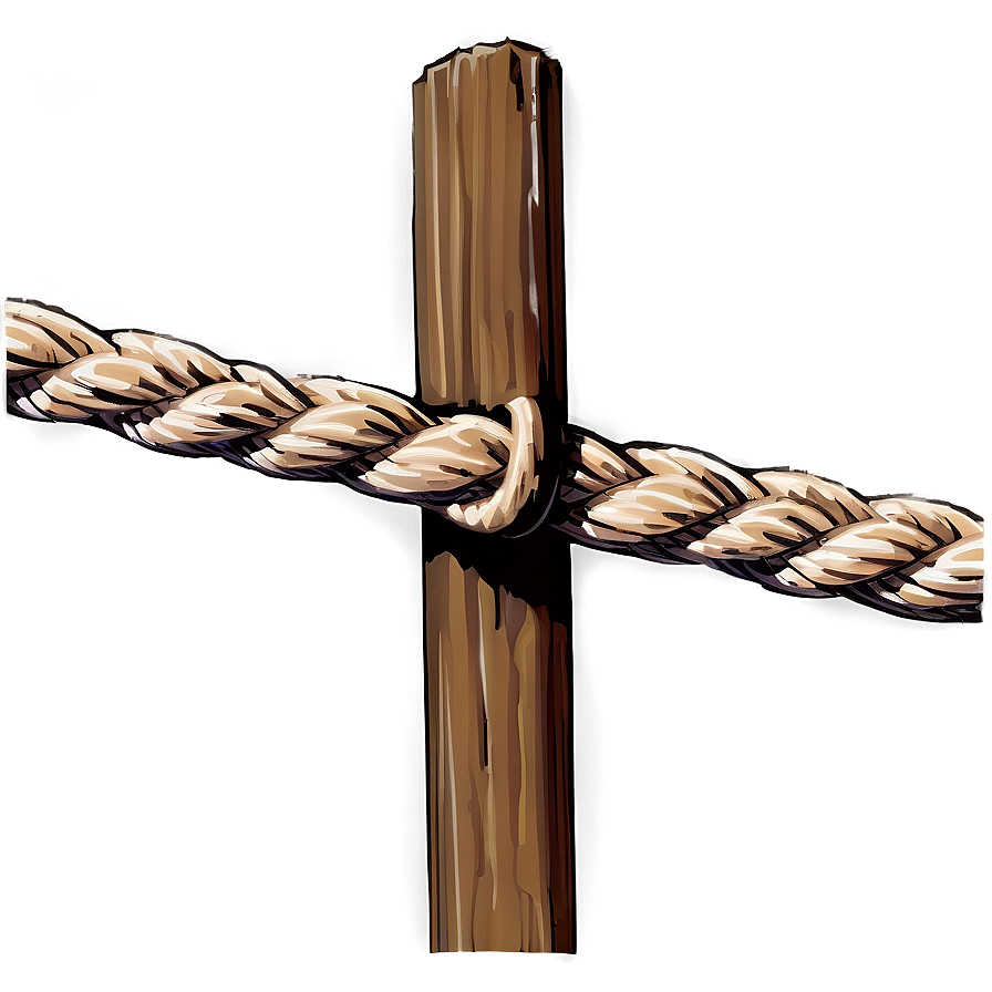 Wooden Pole With Rope Png 06282024 PNG image