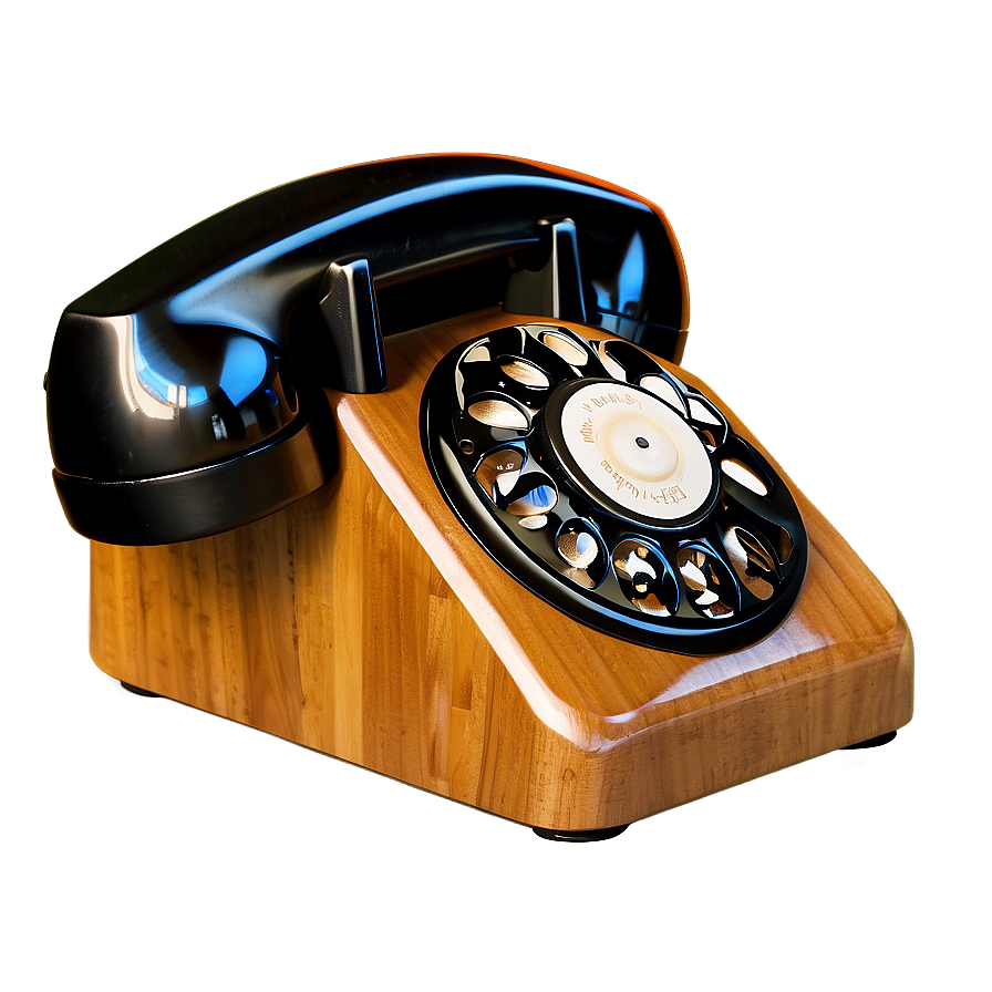 Wooden Rotary Phone Design Png 06132024 PNG image