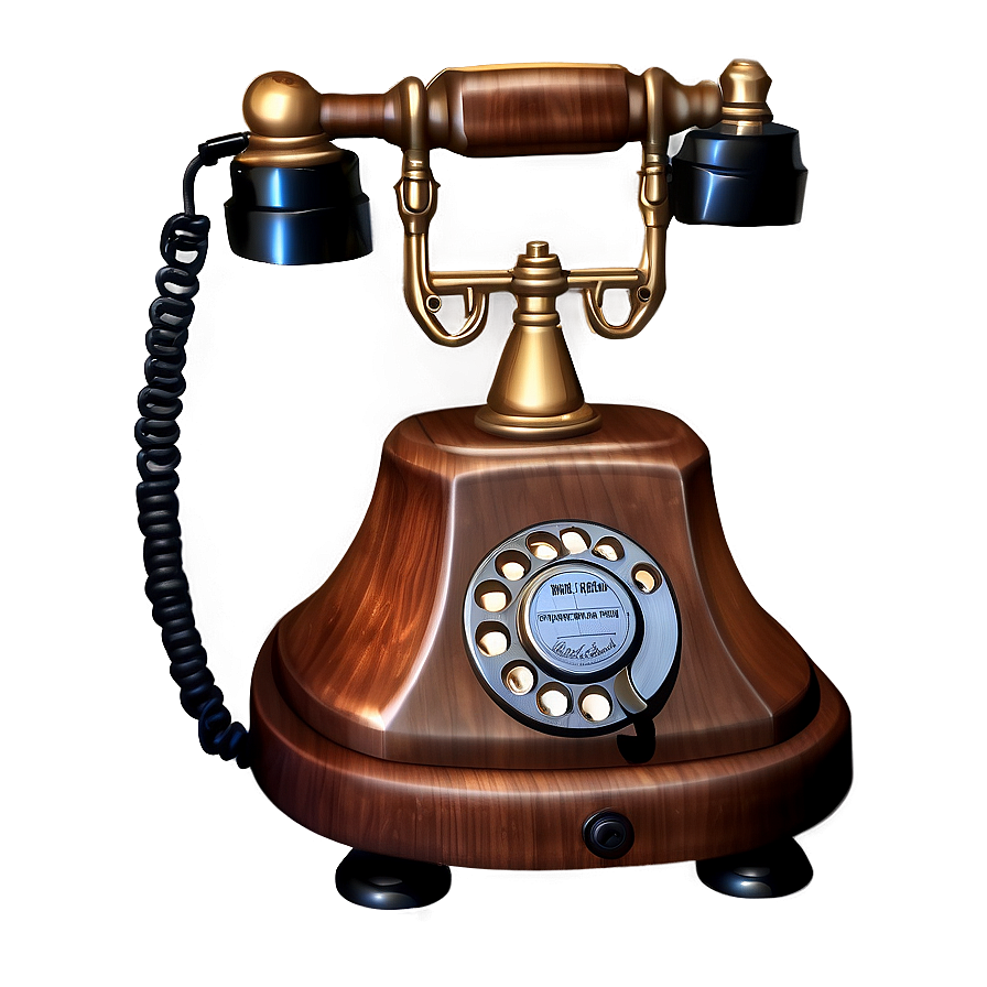 Wooden Rotary Phone Design Png Qhw75 PNG image