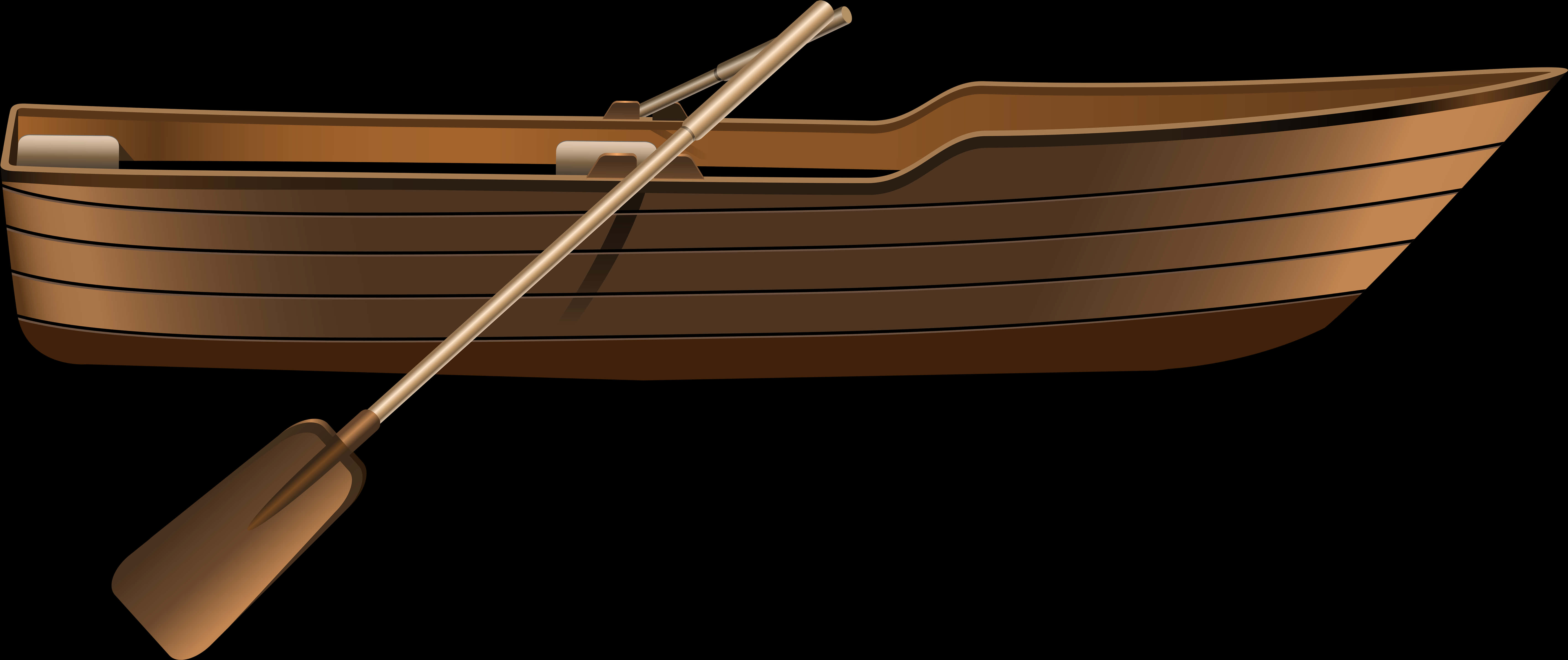 Wooden Rowboatwith Oar PNG image