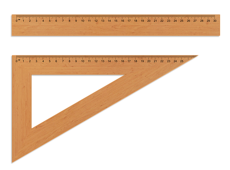 Wooden Rulerand Set Square PNG image