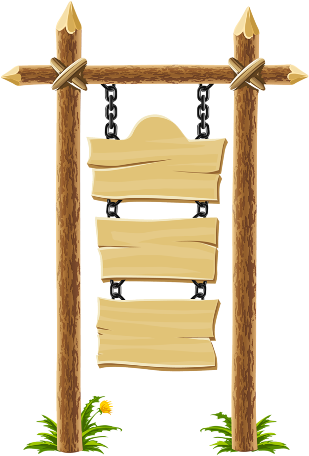 Wooden Signpost Blank Banners PNG image