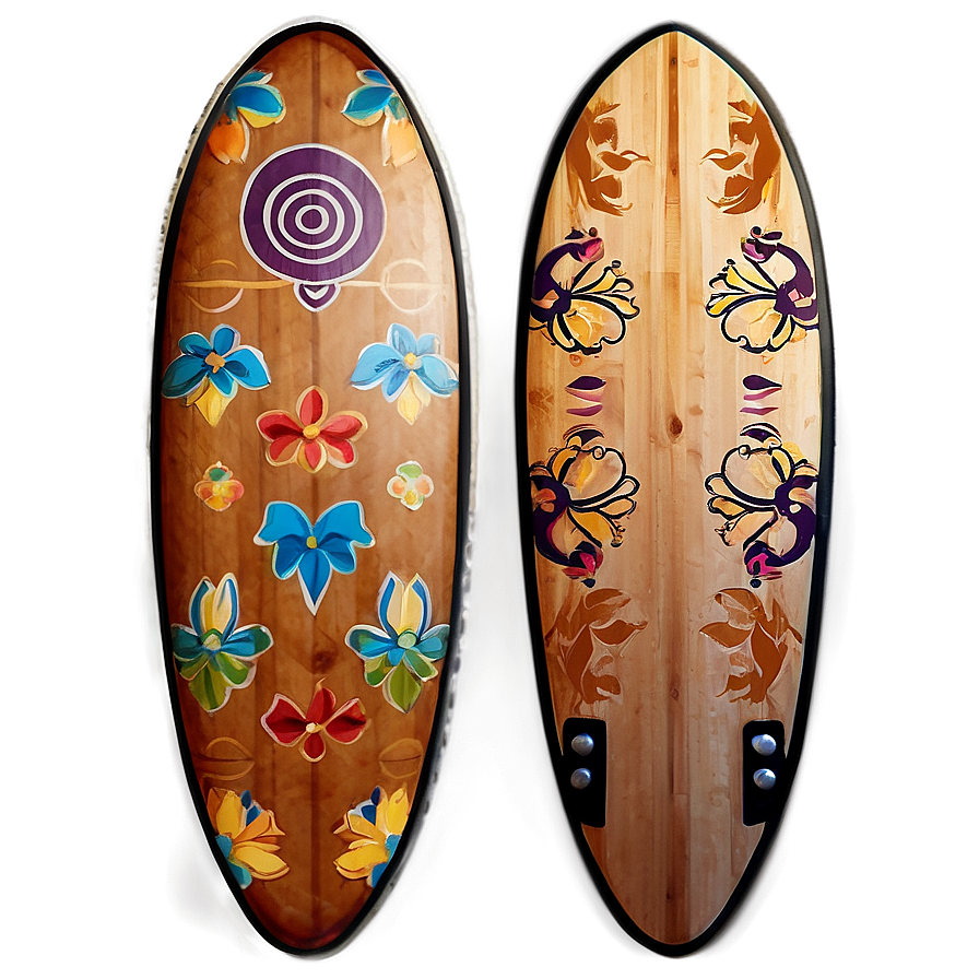 Wooden Surfboard Png 05242024 PNG image