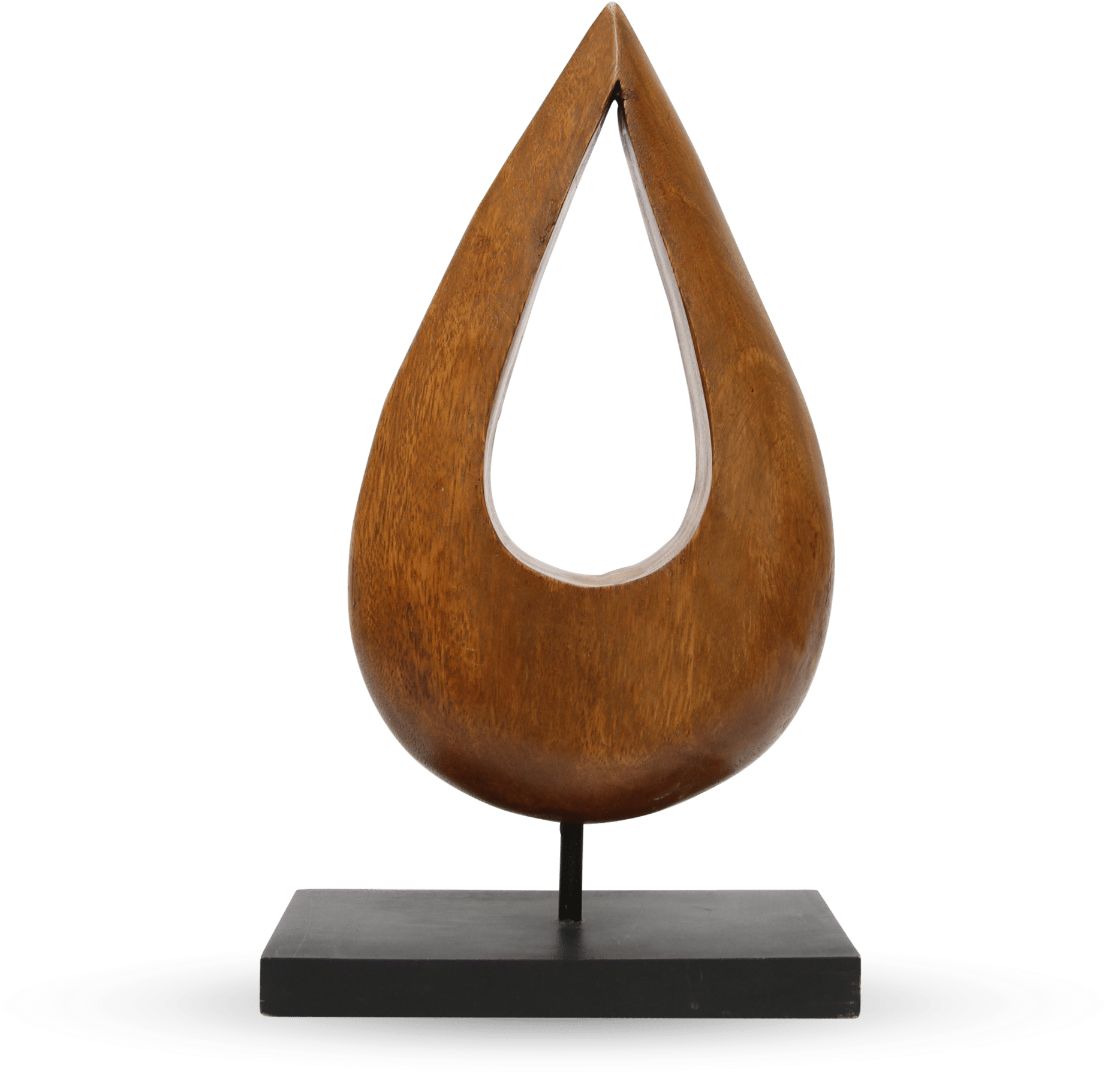 Wooden Teardrop Sculpture PNG image